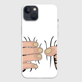 Чехол для iPhone 13 с принтом Hand в Кировске,  |  | hand | иллюстрация | обхват | прикол | руки | сжал | сжатие | юмор