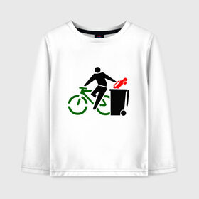 Детский лонгслив хлопок с принтом I Love Велоспорт (Z) в Кировске, 100% хлопок | круглый вырез горловины, полуприлегающий силуэт, длина до линии бедер | 