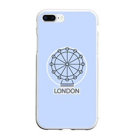 Чехол для iPhone 7Plus/8 Plus матовый с принтом Лондон London Eye в Кировске, Силикон | Область печати: задняя сторона чехла, без боковых панелей | Тематика изображения на принте: blue circle | england | english | europe | eye | gb | icon | london | travel | uk | vacation | англия | аттракцион | великобритания | европа | иконка | колесо обозрения | лондон | лондонский глаз | надпись | отпуск | поездка | путешествие |