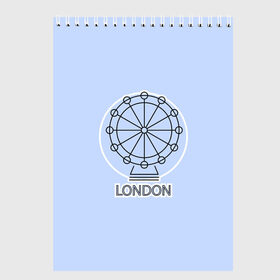 Скетчбук с принтом Лондон London Eye в Кировске, 100% бумага
 | 48 листов, плотность листов — 100 г/м2, плотность картонной обложки — 250 г/м2. Листы скреплены сверху удобной пружинной спиралью | blue circle | england | english | europe | eye | gb | icon | london | travel | uk | vacation | англия | аттракцион | великобритания | европа | иконка | колесо обозрения | лондон | лондонский глаз | надпись | отпуск | поездка | путешествие |
