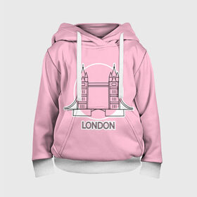 Детская толстовка 3D с принтом Лондон London Tower bridge в Кировске, 100% полиэстер | двухслойный капюшон со шнурком для регулировки, мягкие манжеты на рукавах и по низу толстовки, спереди карман-кенгуру с мягким внутренним слоем | Тематика изображения на принте: bridge | england | english | gb | london | tower | uk | английский | англия | башни | великобритания | закат | иконка | лайнарт | лондон | мост | надпись | розовый круг | слово | тауэрский | юк