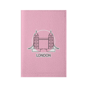Обложка для паспорта матовая кожа с принтом Лондон London Tower bridge в Кировске, натуральная матовая кожа | размер 19,3 х 13,7 см; прозрачные пластиковые крепления | bridge | england | english | gb | london | tower | uk | английский | англия | башни | великобритания | закат | иконка | лайнарт | лондон | мост | надпись | розовый круг | слово | тауэрский | юк