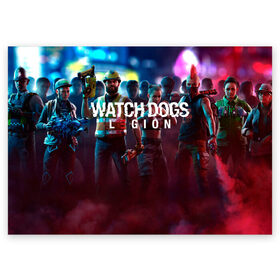 Поздравительная открытка с принтом Watch Dogs: Legion. в Кировске, 100% бумага | плотность бумаги 280 г/м2, матовая, на обратной стороне линовка и место для марки
 | 