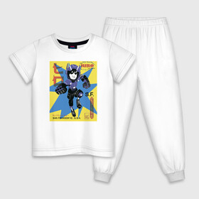 Детская пижама хлопок с принтом Hiro Hamada в Кировске, 100% хлопок |  брюки и футболка прямого кроя, без карманов, на брюках мягкая резинка на поясе и по низу штанин
 | big hero 6 | disney | hiro hamada | vdkimel | город героев 6 | дисней | хиро