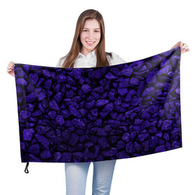 Флаг 3D с принтом Purple-$tone$ в Кировске, 100% полиэстер | плотность ткани — 95 г/м2, размер — 67 х 109 см. Принт наносится с одной стороны | abstraction | forms | gravel | pebbles | purple | stones | texture | абстракция | галька | гравий | камни | текстура | фиолетовый | формы