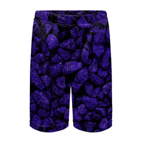 Детские спортивные шорты 3D с принтом Purple-$tone$ в Кировске,  100% полиэстер
 | пояс оформлен широкой мягкой резинкой, ткань тянется
 | abstraction | forms | gravel | pebbles | purple | stones | texture | абстракция | галька | гравий | камни | текстура | фиолетовый | формы