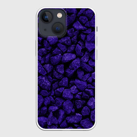 Чехол для iPhone 13 mini с принтом Purple tone в Кировске,  |  | abstraction | forms | gravel | pebbles | purple | stones | texture | абстракция | галька | гравий | камни | текстура | фиолетовый | формы
