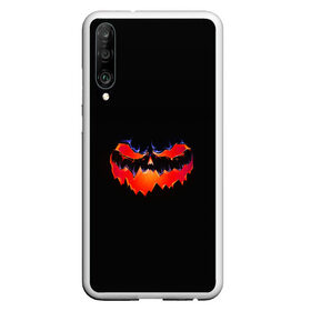 Чехол для Honor P30 с принтом HALLOWEEN в Кировске, Силикон | Область печати: задняя сторона чехла, без боковых панелей | злая тыква | подарок на хэллоуин | тыква светящаяся | хэллоуин