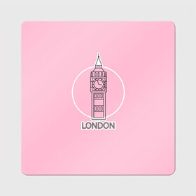 Магнит виниловый Квадрат с принтом Биг Бен, Лондон, London в Кировске, полимерный материал с магнитным слоем | размер 9*9 см, закругленные углы | Тематика изображения на принте: big ben | clock | england | europe | london | pink | travel | англия | башня | башня елизаветы | биг бен | великобритания | европа | иконка | круг | лондон | надпись | путешествия | розовый | символ | часы