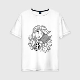 Женская футболка хлопок Oversize с принтом Водолей в Кировске, 100% хлопок | свободный крой, круглый ворот, спущенный рукав, длина до линии бедер
 | 
