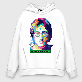 Мужское худи Oversize хлопок с принтом John Lennon Imagine в Кировске, френч-терри — 70% хлопок, 30% полиэстер. Мягкий теплый начес внутри —100% хлопок | боковые карманы, эластичные манжеты и нижняя кромка, капюшон на магнитной кнопке | Тематика изображения на принте: beatles | imagine | john | lennon | the beatles | битлз | битлы | группа | джон | купить | леннон | леннона | очки | рок н ролл | с группы | хиппи