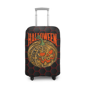 Чехол для чемодана 3D с принтом Halloween в Кировске, 86% полиэфир, 14% спандекс | двустороннее нанесение принта, прорези для ручек и колес | blood | diablo | haloween | horror | дьявол | зомби | кости | кровь | мозги | мясо | страшилка | ужасы | хеллоуин | хелоуин