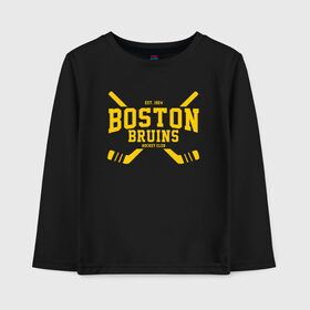 Детский лонгслив хлопок с принтом Boston Bruins в Кировске, 100% хлопок | круглый вырез горловины, полуприлегающий силуэт, длина до линии бедер | boston | boston bruins | bruins | hockey | nhl | usa | бостон | бостон брюинз | нхл | спорт | сша | хоккей | шайба