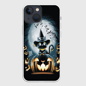 Чехол для iPhone 13 mini с принтом Хэллоуин Кот в Кировске,  |  | 2020 | cat | cats | halloween | джек | киса | кисуля | кот | котик | коты | кошечка | ленивец | мяу | октябрь | панда | призрак | призраки | собака | тыква | хеллоуин | хелоуин | хэллоуин | хэлоуин | черный кот | щеночек