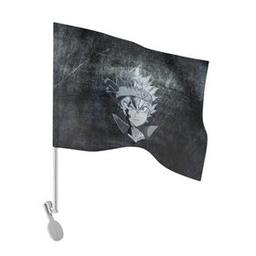 Флаг для автомобиля с принтом Черный клевер в Кировске, 100% полиэстер | Размер: 30*21 см | asta | black clover | акума | аста | демон | пятилистник | черный клевер