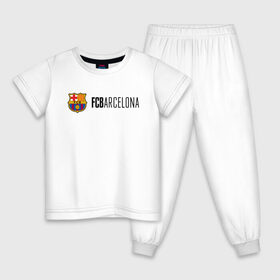 Детская пижама хлопок с принтом Barcelona FC в Кировске, 100% хлопок |  брюки и футболка прямого кроя, без карманов, на брюках мягкая резинка на поясе и по низу штанин
 | barca | barcelona | club | fc | leo messi | soccer | spanish | барса | барселона | испанский | клуб | лео месси | фк | футбол | футбольный