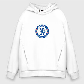 Мужское худи Oversize хлопок с принтом Chelsea FC в Кировске, френч-терри — 70% хлопок, 30% полиэстер. Мягкий теплый начес внутри —100% хлопок | боковые карманы, эластичные манжеты и нижняя кромка, капюшон на магнитной кнопке | blue | chelsea | club | english | fc | football | london | retirees | soccer | английский | клуб | лондон | пенсионеры | синие | фк | футбол | футбольный | челси