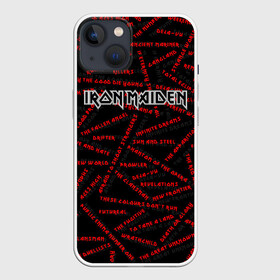 Чехол для iPhone 13 с принтом IRON MAIDEN SONGS (Z) в Кировске,  |  | dave | iron maiden | murray | music | percy harris | rock | адриан смит | айрон мэйден | брюс дикинсон | дэйв мюррей | железная дева | музик | нико макбрэйн | рок | стив харрис | ужасы | хеви метал | яник герс