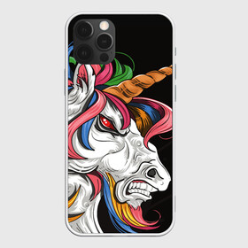 Чехол для iPhone 12 Pro Max с принтом Evil unicorn в Кировске, Силикон |  | black | blue | evil | evil unicorn | green yellow | horn | horse | multicolored | pink | red | white | белый | зеленый желтый | зло | злой единорог | конь | красный | лошадь | разноцветный | рог | розовый | синий | черный