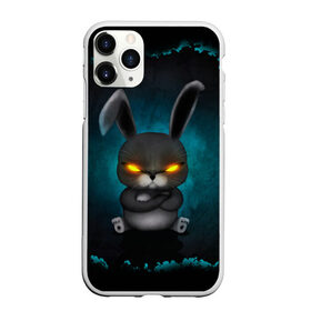 Чехол для iPhone 11 Pro матовый с принтом NEON HARE в Кировске, Силикон |  | животное | заяц | злое | злые глаза | кролик | неон | плюшевое