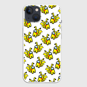 Чехол для iPhone 13 с принтом Among us Pikachu в Кировске,  |  | Тематика изображения на принте: among us | baby | impostor | kawaii | pika pika | pikachu | pokemon go | there is impostor | амонг ас | девочкам | детям | космические | космонавты | малыш | мальчикам | персонажи | пика пика | пикачу | покемон | предатель среди нас |