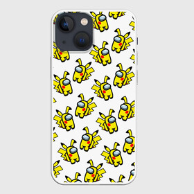 Чехол для iPhone 13 mini с принтом Among us Pikachu в Кировске,  |  | among us | baby | impostor | kawaii | pika pika | pikachu | pokemon go | there is impostor | амонг ас | девочкам | детям | космические | космонавты | малыш | мальчикам | персонажи | пика пика | пикачу | покемон | предатель среди нас |