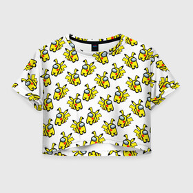 Женская футболка Crop-top 3D с принтом Among us Pikachu в Кировске, 100% полиэстер | круглая горловина, длина футболки до линии талии, рукава с отворотами | among us | baby | impostor | kawaii | pika pika | pikachu | pokemon go | there is impostor | амонг ас | девочкам | детям | космические | космонавты | малыш | мальчикам | персонажи | пика пика | пикачу | покемон | предатель среди нас |