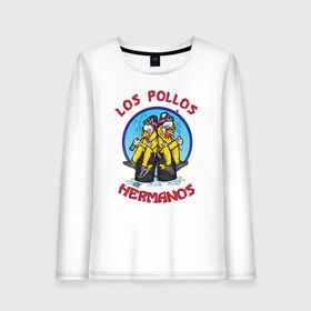 Женский лонгслив хлопок с принтом Los Pollos Hermanos в Кировске, 100% хлопок |  | breaking bad | los pollos hermanos | sony pictures television | spt_2756261_breakingbad | vdsvar | walter hartwell white | брайан крэнстон | во все тяжкие | уолтер хартвелл уайт