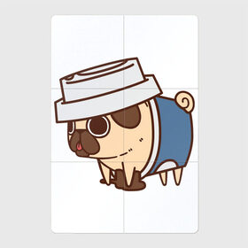 Магнитный плакат 2Х3 с принтом Кофейный мопс в Кировске, Полимерный материал с магнитным слоем | 6 деталей размером 9*9 см | арт | кофе | мопс | рисунок | сладкий | сладость | собака в костюме | собака в костюмчике | шоколад