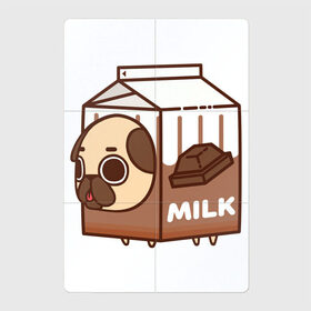 Магнитный плакат 2Х3 с принтом Шоколадное молоко-мопс в Кировске, Полимерный материал с магнитным слоем | 6 деталей размером 9*9 см | арт | молоко | мопс | рисунок | сладкий | сладость | собака в костюме | собака в костюмчике | шоколад