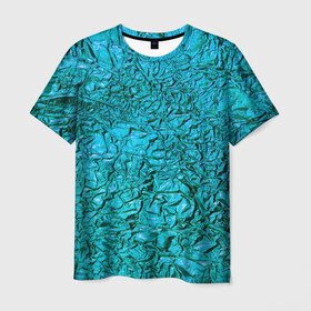 Мужская футболка 3D с принтом METALL в Кировске, 100% полиэфир | прямой крой, круглый вырез горловины, длина до линии бедер | Тематика изображения на принте: металл | прикольное | рубиновый цвет | сапфировый цвет | текстура | фольга