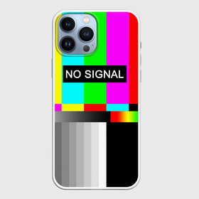 Чехол для iPhone 13 Pro Max с принтом NO SIGNAL в Кировске,  |  | Тематика изображения на принте: no signal | не работает | нет сигнала | полосы | профилактика | радуга