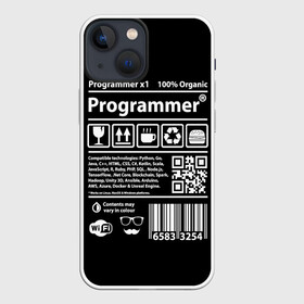 Чехол для iPhone 13 mini с принтом Programmer в Кировске,  |  | google | javascript | joma | tech | инженер | информатика | код | кодирование | программирование | программист | разработка | разработчик | технология