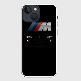 Чехол для iPhone 13 mini с принтом BMW M в Кировске,  |  | bmw | авто | автомобиль | бмв | логотип | марка | машина | надпись | текстура