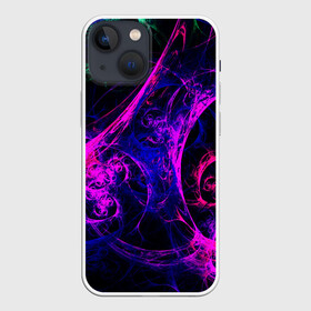 Чехол для iPhone 13 mini с принтом GambaTR в Кировске,  |  | abstraction | colorful | dark | fractal | glow | patterns | shapes | tangled | texture | абстракция | запутанный | разноцветный | свечение | текстура | темный | узоры | формы | фрактал
