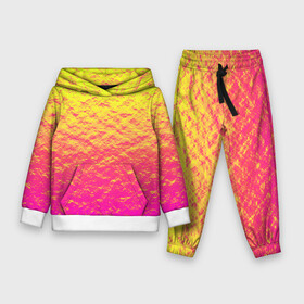 Детский костюм 3D (с толстовкой) с принтом Яркий закат в Кировске,  |  | abstraction | casual | gradient | hot | yellow | абстракция | блестящий | блики | вода | волны | градиент | закат | золотистый | краска | красочный | небеса | неоновый | облака | пастельный | пляж | рассвет | сияние