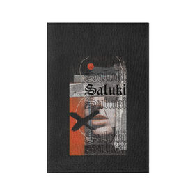 Обложка для паспорта матовая кожа с принтом SALUKI в Кировске, натуральная матовая кожа | размер 19,3 х 13,7 см; прозрачные пластиковые крепления | rap | saluki | saluki rap | рэп | рэпер | салюки