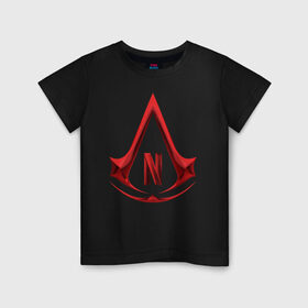 Детская футболка хлопок с принтом Assassins Creed Netflix в Кировске, 100% хлопок | круглый вырез горловины, полуприлегающий силуэт, длина до линии бедер | ac | games | netflix | ubisoft | vikings | викинги | игры | нетфликс | сериалы | юбисофт