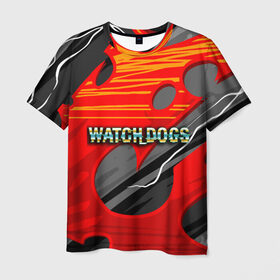 Мужская футболка 3D с принтом Watch Dogs Recing в Кировске, 100% полиэфир | прямой крой, круглый вырез горловины, длина до линии бедер | Тематика изображения на принте: dogs | legion | logo | text | watch | взлом | игра | легион | лого | символ | текст | хак | хакер | хакеры