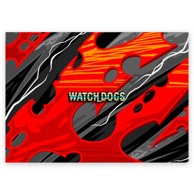 Поздравительная открытка с принтом Watch Dogs Recing в Кировске, 100% бумага | плотность бумаги 280 г/м2, матовая, на обратной стороне линовка и место для марки
 | dogs | legion | logo | text | watch | взлом | игра | легион | лого | символ | текст | хак | хакер | хакеры