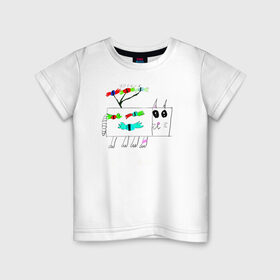 Детская футболка хлопок с принтом жоржЫк в Кировске, 100% хлопок | круглый вырез горловины, полуприлегающий силуэт, длина до линии бедер | для детей | конфетки | котики | леденцы | сладости