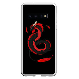 Чехол для Samsung Galaxy S10 с принтом RED DRAGON в Кировске, Силикон | Область печати: задняя сторона чехла, без боковых панелей | amoled | дракон | дракон с хвостом | китайский дракон | китайский праздник