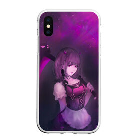 Чехол для iPhone XS Max матовый с принтом Anime girl demon в Кировске, Силикон | Область печати: задняя сторона чехла, без боковых панелей | Тематика изображения на принте: anime | demon | girl | аниме | девушка | демон | коса | рога