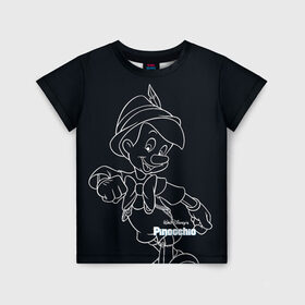 Детская футболка 3D с принтом Пиноккио в Кировске, 100% гипоаллергенный полиэфир | прямой крой, круглый вырез горловины, длина до линии бедер, чуть спущенное плечо, ткань немного тянется | disney | pinocchio | vdkimel | дисней | пиноккио