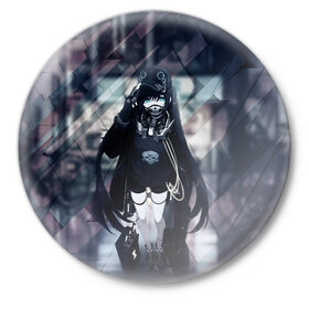 Значок с принтом Anime Cyber в Кировске,  металл | круглая форма, металлическая застежка в виде булавки | anime | cyber | mask | аниме тян | в маске | девушка | кибер