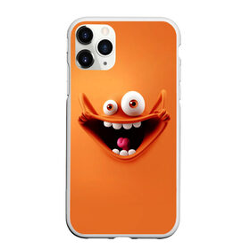 Чехол для iPhone 11 Pro Max матовый с принтом Безумная мордашка в Кировске, Силикон |  | Тематика изображения на принте: глаза | зубы | мультяшный персонаж | смешная эмоция | смешное лицо | язык