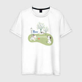 Мужская футболка хлопок с принтом 101 Dalmatians в Кировске, 100% хлопок | прямой крой, круглый вырез горловины, длина до линии бедер, слегка спущенное плечо. | 101 dalmatians | 101 далматинец | disney | vdkimel | дисней