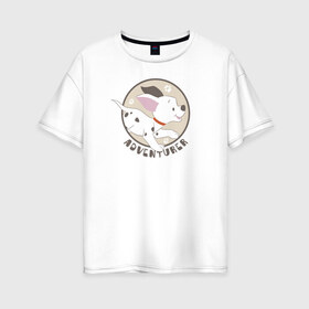 Женская футболка хлопок Oversize с принтом Adventurer в Кировске, 100% хлопок | свободный крой, круглый ворот, спущенный рукав, длина до линии бедер
 | 101 dalmatians | 101 далматинец | disney | vdkimel | дисней