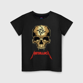 Детская футболка хлопок с принтом Metallica в Кировске, 100% хлопок | круглый вырез горловины, полуприлегающий силуэт, длина до линии бедер | american | heavy metal | los angeles | metal band | metallica | music | thrash metal | американская | лос анджелес | метал группа | металлика | музыка | трэш метал | трэш металл | хеви метал