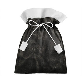Подарочный 3D мешок с принтом Черная кожа в Кировске, 100% полиэстер | Размер: 29*39 см | кожа | кожанка | косуха | рельеф | складки | текстура | черный